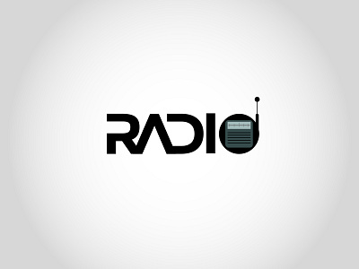 Radio black blackletter branding design font grey logo radio vector