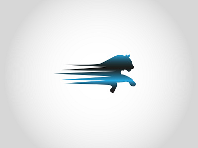RunningTiger v2 animal black blue branding cat design gradient grey hitech illustration logo run running tiger vector