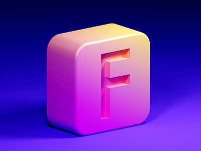 Fackbook 3d 3d art abstract design blender icon logo modeling photoshop rendering