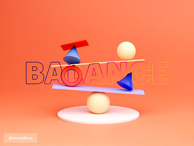 Balance 3d 3d art abstract design ble blender graphic design illustration modeling rendering