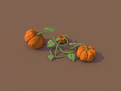 Pumpkin Plant 3d autumn c4d cinema 4d halloween low poly lowpoly pumpkin vegetables
