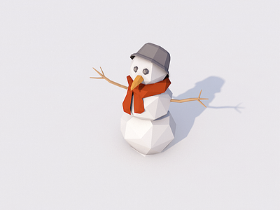 Low Poly Snowman 3d c4d cinema 4d low poly lowpoly snow snowman winter