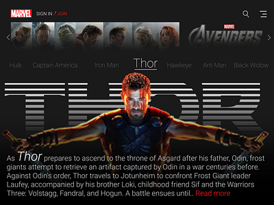 marvel Web ui Thor 01