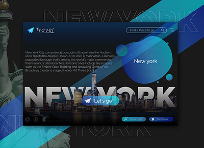 Travel web UI design art design flight logo map new york new york city travel ui uiux web ui