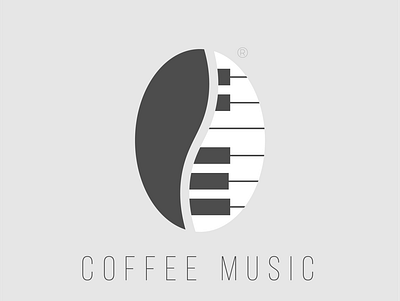 coffee music BW art coffee logo music