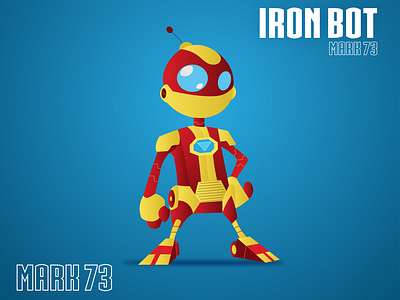[Warm-Up] IRON BOT art avengers design dribbble illustration iron man ironbot jay pavasiya logo marvel robots warmup