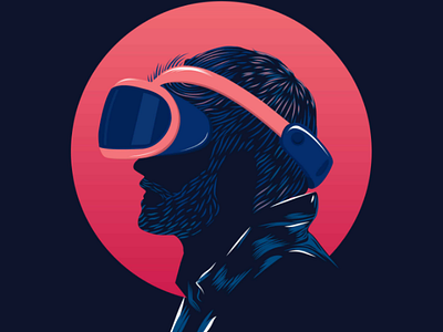 Virtual Reality dribbble illustration vector vector illustration