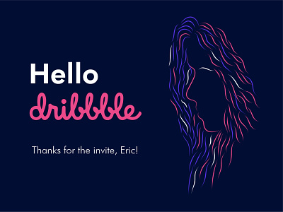 Hello Dribbble dribbble dribbble invite illustration potrait thankyou vector vector illustration