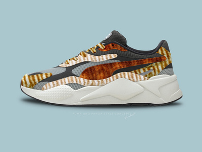 Puma and x red 🐼 customshoes design illustration panda pattern photoshop puma shoes sneakers vector vector illustration