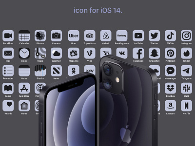 icon iOS 14 — black icon icon design ios 14 logo uiux