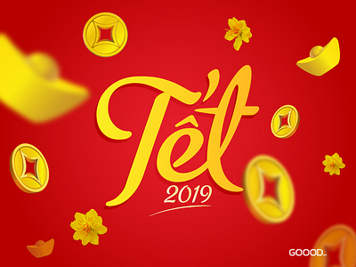 Tết 2019 branding design illustration logo typography vector