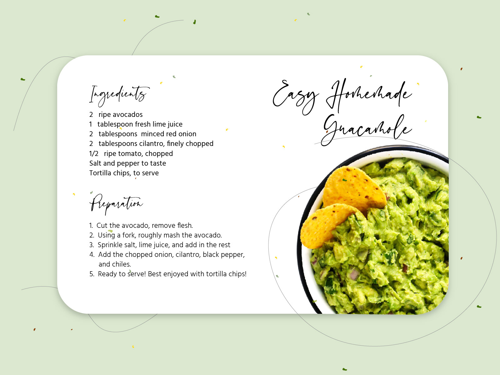 Easy Homemade Guacamole Recipe Card 🥑 by Cheryll Cheah on Dribbble