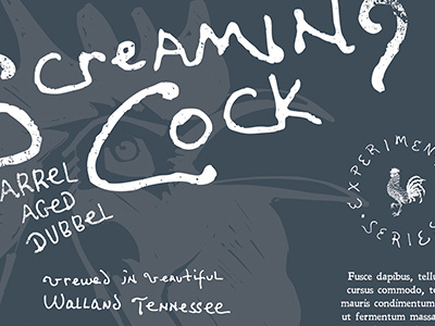 Screaming Cock beer design dubbel graphic design illustration label