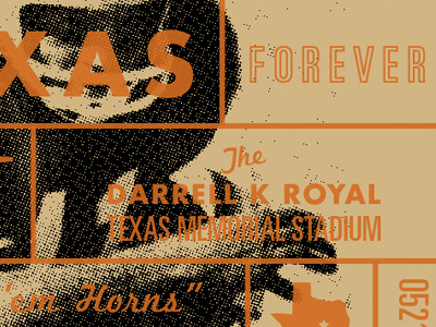 Texas Forever design football graphic design halftone longhorns poster texas typography