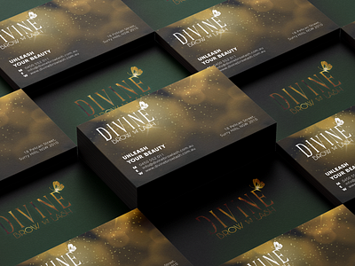 Divine Brow Lash branding business card design business cards design logo marketing collateral marketing material typography