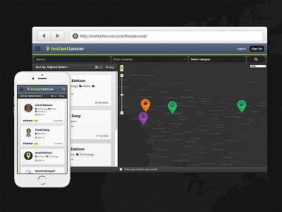 Instantlancer v2 - Coming Soon directory freelancers map tool