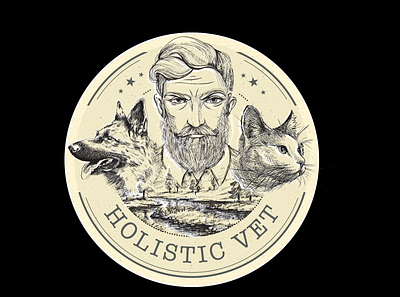 Holistic Vet Logo animals badge branding logo logo design midicine packaging sign simbol vet