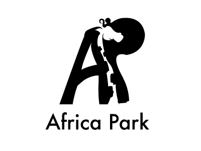 Africa Park a logo animal black letter letters logo logo design sig simple simplicity symbol white