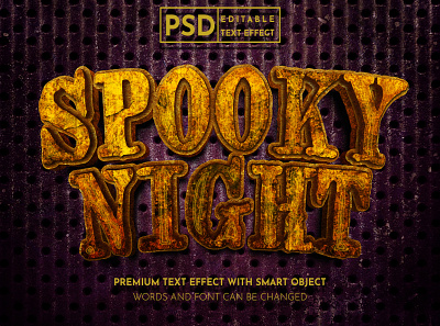 Spooky Night 3D Text Effect for Halloweens' 3d design editable text graphic design halloween illustration logo monster october sign spooky text effect typography