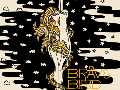 Brave Bird illustration screen print tshirt