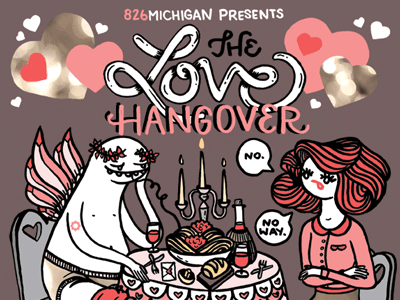 The Love Hangover 826 826 michigan cupid drawing flier hangover illustration love poster valentines