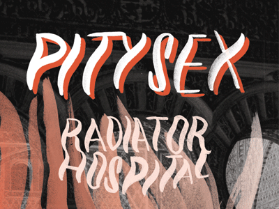 Pity Sex / Radiator Hospital & More! brush collage flier hand drawn india ink ink pity sex radiator hospital show type typography