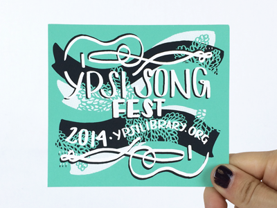 Ypsi Song Fest drawing hand drawn type illustration merch screen print silk screen sticker typography