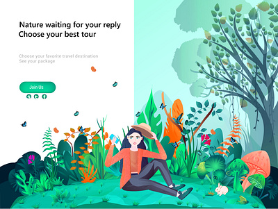 Nature Selfie branding design illustration vector web website