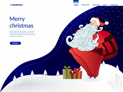 Christmas Landing Page design digital art home page illustration illustration ui vector web website