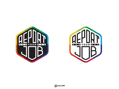 Report Your Job badge branding design icon identity lettering logo type vector