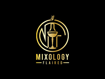 Mixology Flaired badge branding icon identity lettering logo type