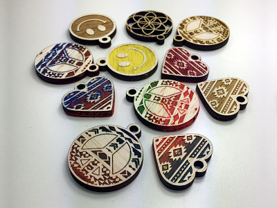 Trial & Error icons laser laser cut laserengraving laseretching logos samples wood