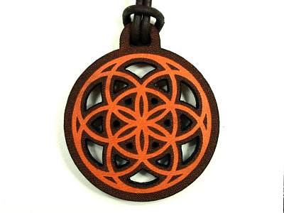 Flower Of Life Leather Necklace floweroflife icons laser laser cut laserengraving laseretching leather logos love sacredgeometry