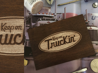 Keep on Truckin' icons laser laser engraving laseretching letters logos print type wood