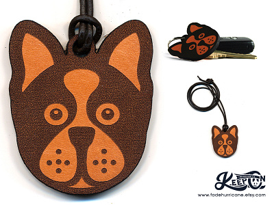 Laser Cut ( Boston Terrier ) necklace/keychain boston terrier icons laser laser engraving laseretching leather logo