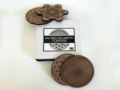 Sacred Geometry Coaster Set coasters laser laser engraving laseretching sacred geometry