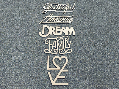 Words To Live By cut laser lasercut letters logo type words