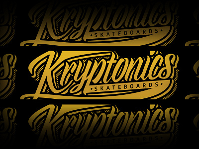 Kryptonics badge branding icon lettering logo type