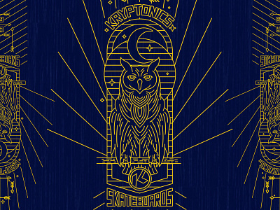 Kryptonics Owl badge branding icon illustration lettering logo skate