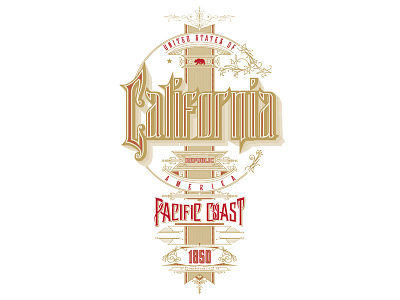 California Republic california illustration letterheads logo typography