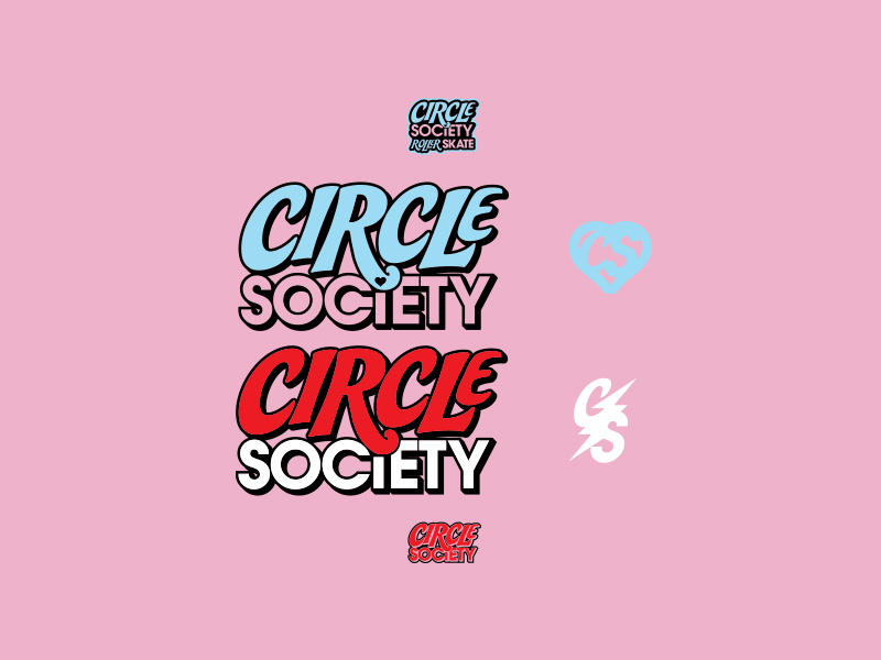 Circle Society skates rollerskates typography illustration identity lettering badge branding type icon logo