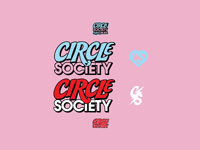 Circle Society badge branding icon identity illustration lettering logo rollerskates skates type typography