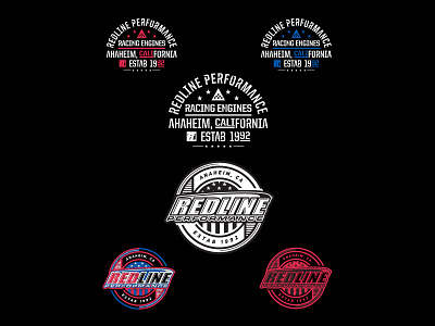 RedLine Performance badge branding icon identity illustration lettering logo type vector