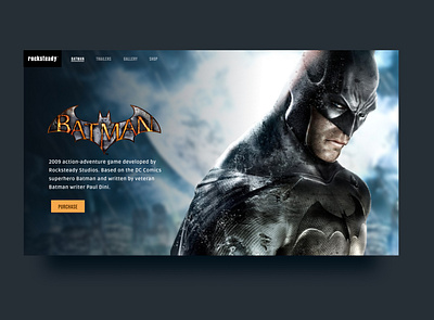 Batman Landing Page ui ux video games videogames web
