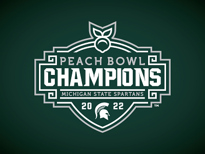 MICHIGAN STATE SPARTANS 2022 PEACH BOWL CHAMPIONS - Logo Concept 2022 branding cfp college football logos matt harvey michigan state peach bowl spartans