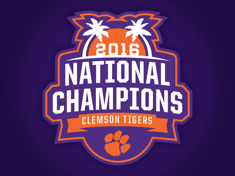 CLEMSON TIGERS - 2016 NATIONAL CHAMPS LOGO Concept by Matthew Harvey on ...