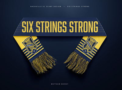 NASHVILLE SC "SIX STRINGS STRONG" SCARF Concept branding mls nashville nashville sc scarf soccer soccer club