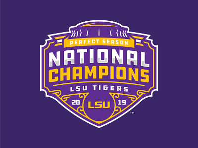 LSU TIGERS - 2019 NATIONAL CHAMPIONS - Logo Concept 2019 2020 champions college football lsu national ncaa tigers