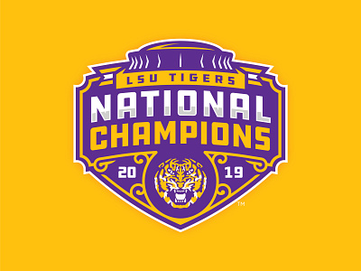 UPDATED: LSU TIGERS - 2019 NATIONAL CHAMPIONS - Logo Concept 2019 2020 champions college football football lsu national ncaa tigers