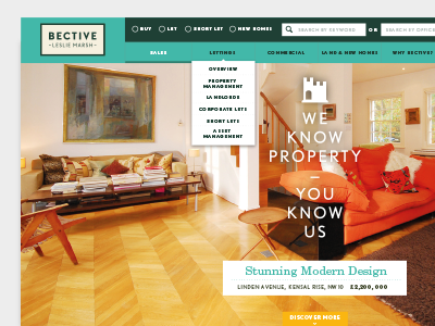 Bective Search & Homepage header search web website